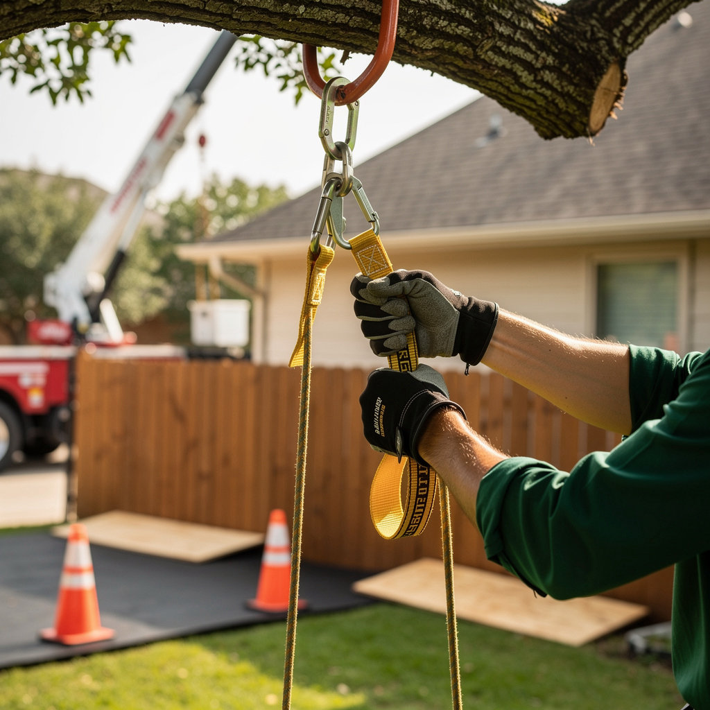 Fortis Tree Services crew and equipment performing a professional tree removal in Fort Worth, TX